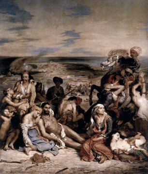 Eugene Delacroix Painting - The Massacre at Chios Romantic Eugene Delacroix